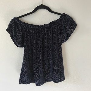 velvet off the shoulder top